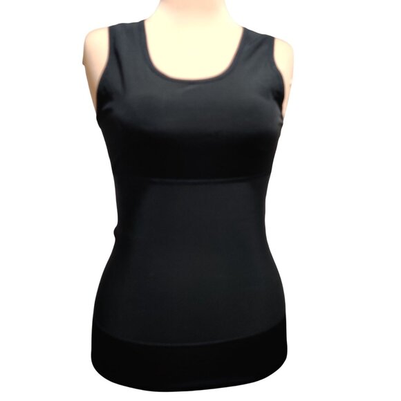 LGTFY XL Womens Top Black Shaping Tank Scoop Neck Stretch Compression Layering - Picture 1 of 9